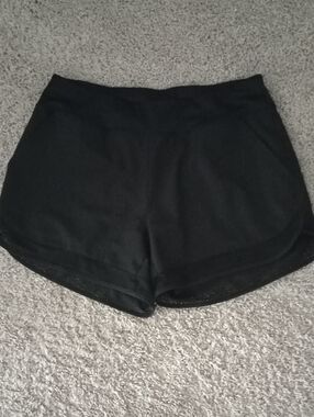 Women's Black Athletic Shorts with Breathable Hem Size S